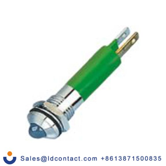 RS PRO 211-522  绿色 面板安装指示器, 24 V ac/dc 焊接片端接, 凸型边框, 银色边框, IP40