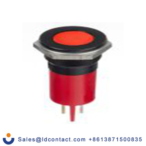 RS PRO 124-6400  红色 面板安装指示器, 220 V ac 焊片端接, 平齐边框, IP40