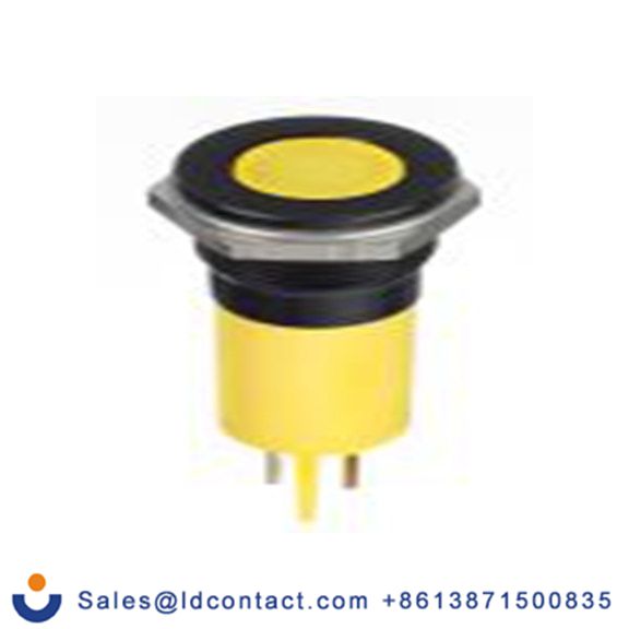 RS PRO 124-6411  黄色 面板安装指示器, 24 V dc 焊片端接, 平齐边框, IP40