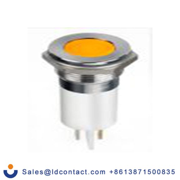 RS PRO 124-6420  橙色 面板安装指示器, 24 V dc 焊片端接, 平齐边框, 银色边框, IP40