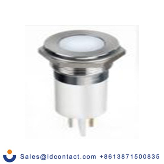 RS PRO 124-6426  白色 面板安装指示器, 24 V dc 焊片端接, 平齐边框, 银色边框, IP40