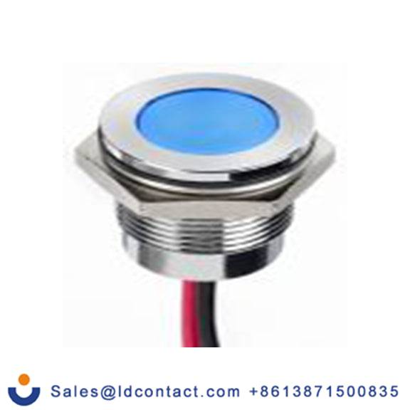 RS PRO 130-1103  蓝色 面板安装指示器, 12 V dc 导线端接, 平齐边框, 银色边框, IP40