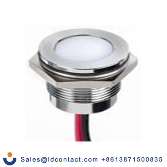 RS PRO 130-2263  白色 面板安装指示器, 24 V dc 导线端接, 平齐边框, 银色边框, IP40