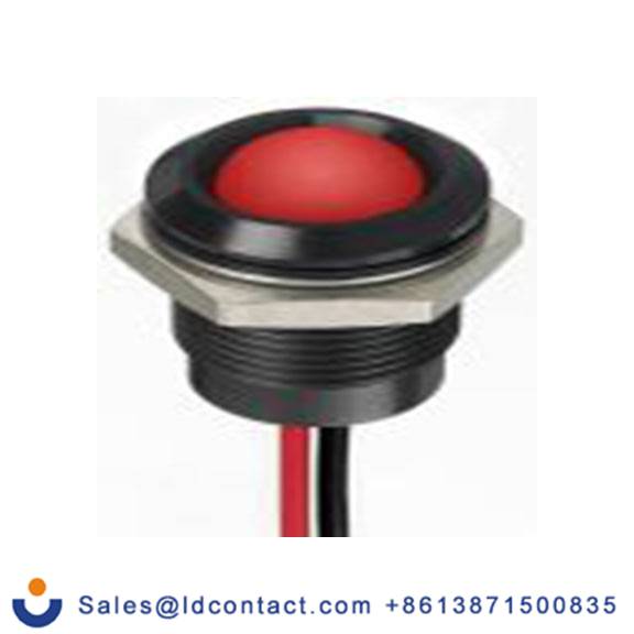 RS PRO 130-2273  红色 面板安装指示器, 12 V dc 导线端接, 凸型边框, IP40