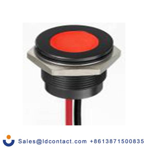 RS PRO 130-2292  红色 面板安装指示器, 12 V dc 导线端接, 平齐边框, IP40