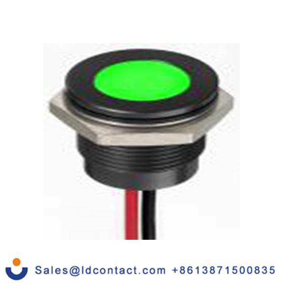 RS PRO 130-2293  绿色 面板安装指示器, 12 V dc 导线端接, 平齐边框, IP40