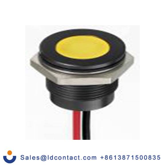 RS PRO 130-2299  黄色 面板安装指示器, 24 V dc 导线端接, 平齐边框, IP40