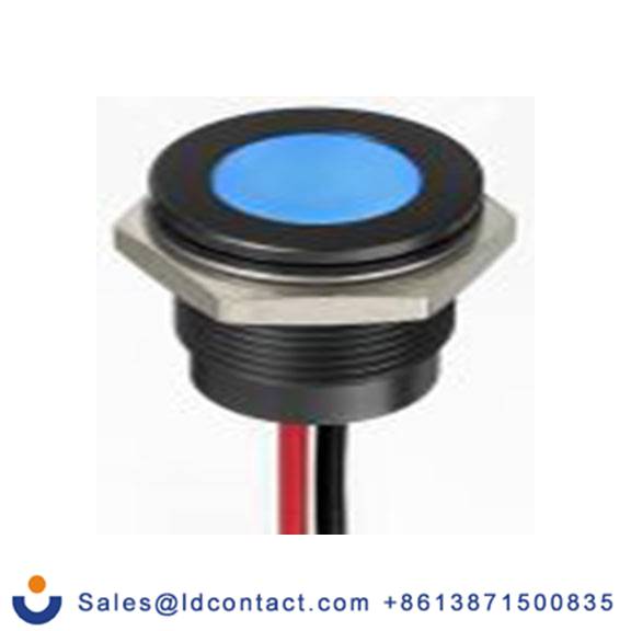 RS PRO 130-2300  蓝色 面板安装指示器, 24 V dc 导线端接, 平齐边框, IP40