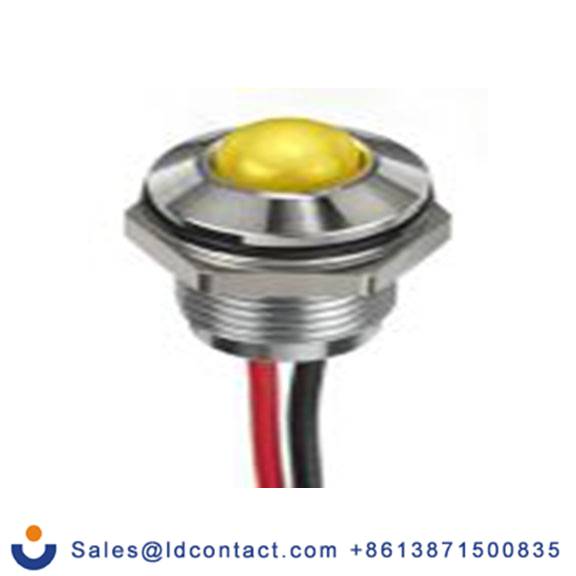 RS PRO 132-9110  黄色 面板安装指示器, 24 V dc 导线端接, 凸型边框, 银色边框, IP40