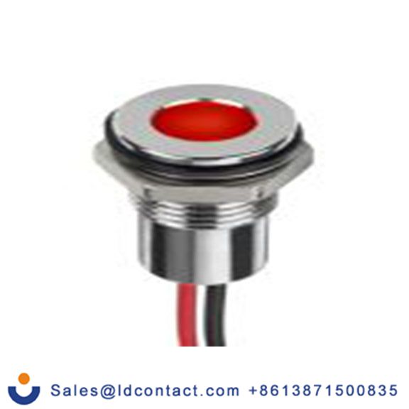 RS PRO 132-9118  红色 面板安装指示器, 12 V dc 导线端接, 平齐边框, 银色边框, IP40