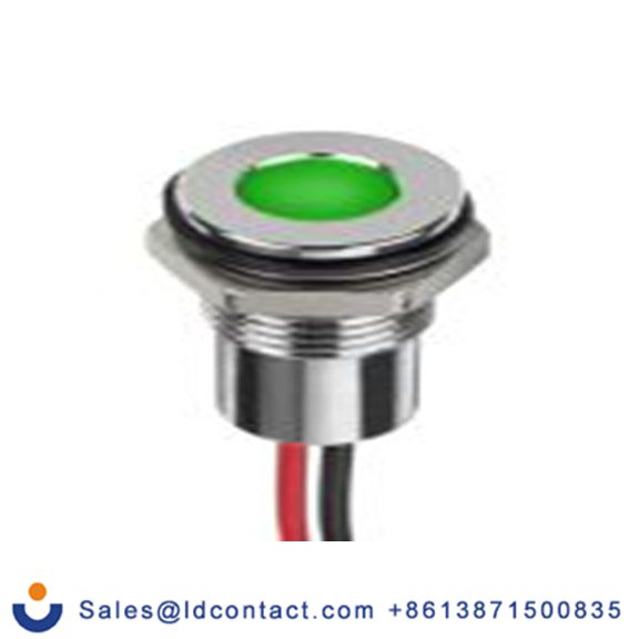 RS PRO 132-9119  绿色 面板安装指示器, 12 V dc 导线端接, 平齐边框, 银色边框, IP40