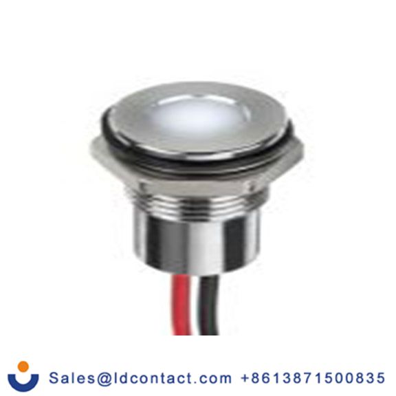 RS PRO 132-9122  白色 面板安装指示器, 12 V dc 导线端接, 平齐边框, 银色边框, IP40