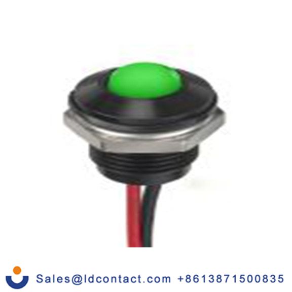 RS PRO 132-9129  绿色 面板安装指示器, 1.8 V dc, 3.3 V dc 导线端接, 凸型边框, IP40