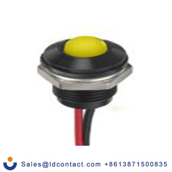 RS PRO 132-9135  黄色 面板安装指示器, 12 V dc 导线端接, 凸型边框, IP40