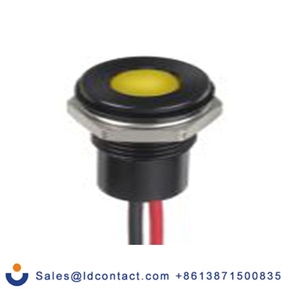 RS PRO 132-9150  黄色 面板安装指示器, 12 V dc 导线端接, 平齐边框, IP40