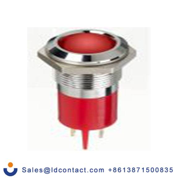 RS PRO 134-5543  红色 面板安装指示器, 12 V dc 焊片端接, 凸型边框, 银色边框, IP40