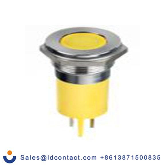 RS PRO 134-5554  黄色 面板安装指示器, 24 V dc 焊片端接, 平齐边框, 银色边框, IP40