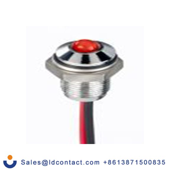 RS PRO 171-3763  红色 面板安装指示器, 21.6 V dc, 26.4 V dc 导线端接, 凸型边框, 银色边框, IP40