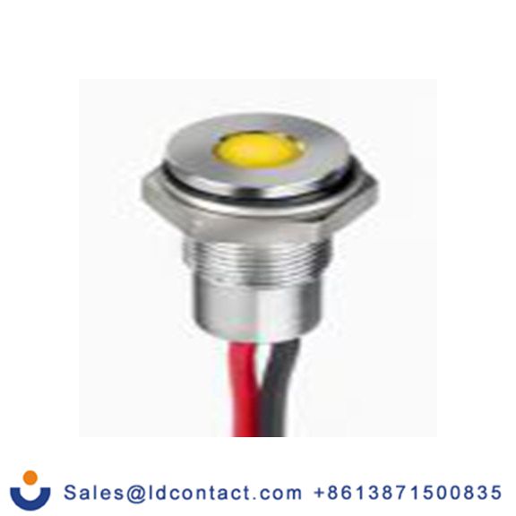 RS PRO 171-3772  黄色 面板安装指示器, 1.8 V dc, 3.3 V dc 导线端接, 平齐边框, 银色边框, IP40