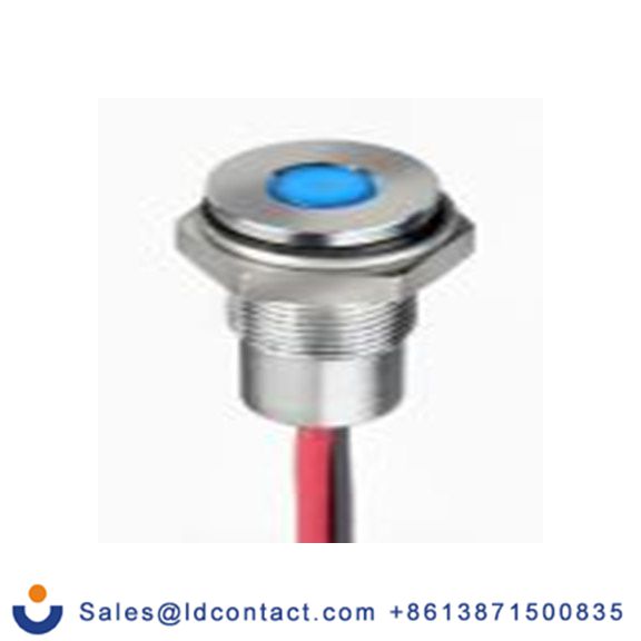 RS PRO 171-3789  蓝色 面板安装指示器, 21.6 V dc, 26.4 V dc 导线端接, 平齐边框, 银色边框, IP40