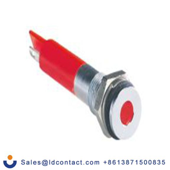 RS PRO 700-1561  红色 面板安装指示器, 12 V dc 焊接片端接, 平齐边框, 银色边框, IP40