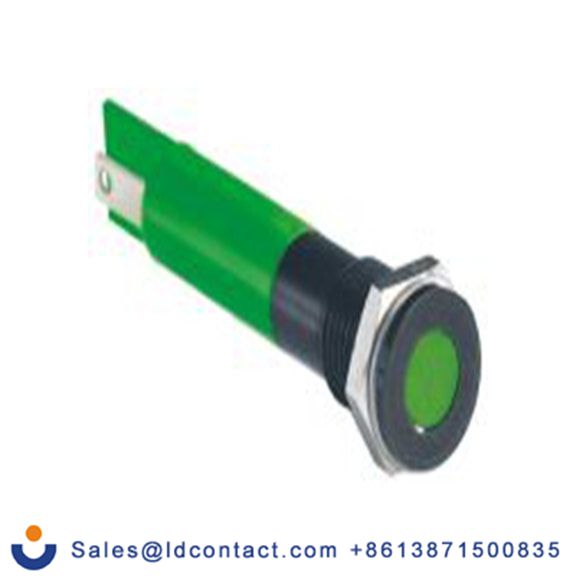 RS PRO 700-1615  绿色 面板安装指示器, 12 V dc 焊接片端接, 平齐边框, IP40