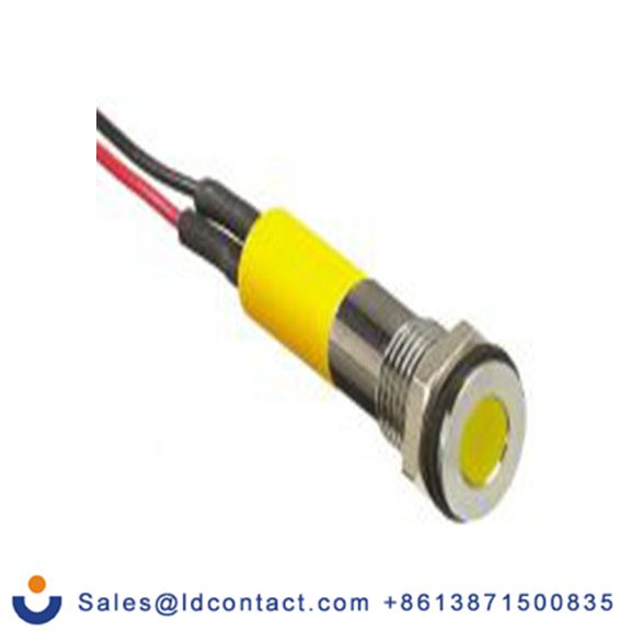 RS PRO 700-1817  黄色 面板安装指示器, 12 V dc 导线端接, 平齐边框, 银色边框, IP40