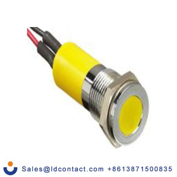RS PRO 703-8939  黄色 面板安装指示器, 12 V dc 导线端接, 平齐边框, 银色边框, IP40