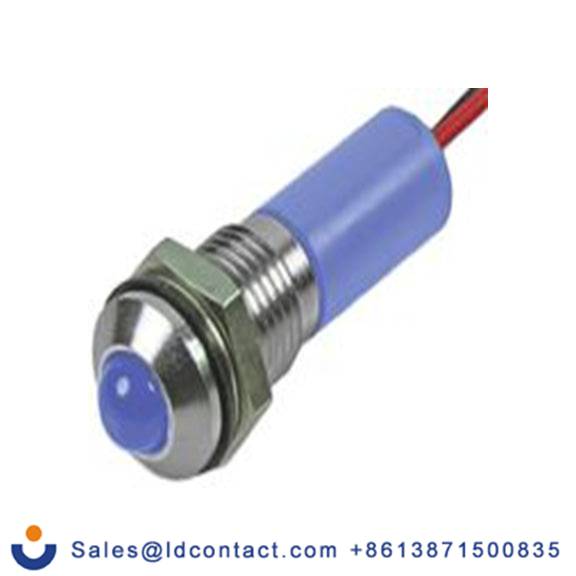 RS PRO 722-7791  蓝色 面板安装指示器, 12 V dc 导线端接, 凸型边框, 银色边框, IP40