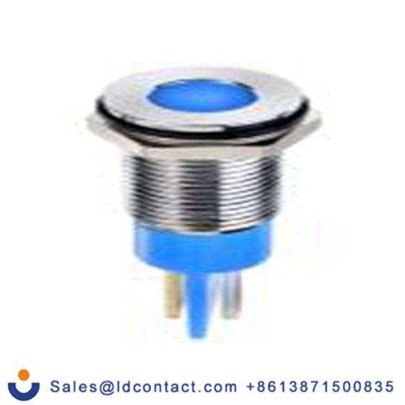 RS PRO 913-2682  蓝色 面板安装指示器, 6 V dc 焊片端接, 平齐边框, 银色边框, IP40