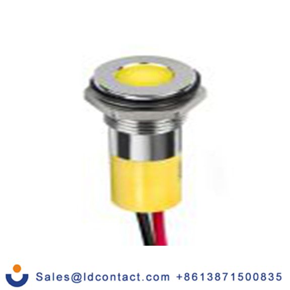 RS PRO 249-4324  指示器 鲜黄色 面板安装指示器, 电线端接, IP40 12V dc 8 mm, Q8系列