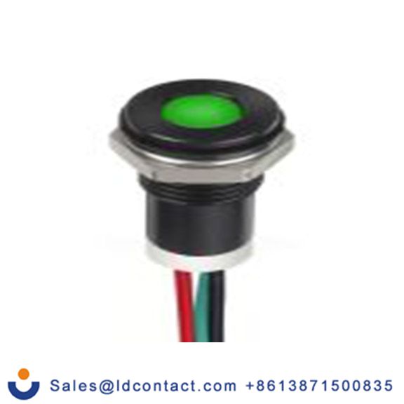RS PRO 249-4326  冲水指示器 绿色, 红色, 黄色 面板安装指示器, 短机身线端接, IP40 2.1V dc 8 mm, Q8系列
