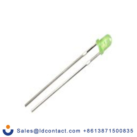 RS PRO 254-5694  2.4 V 通孔 LED, 绿色, 黄色, 3 mm, 1个LED, 2针, 571 nm