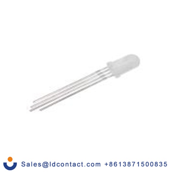 RS PRO 254-5726  3.6 V 通孔 LED, RGB, 5 mm, 1个LED, 4针, 470 nm, 525 nm, 624 nm