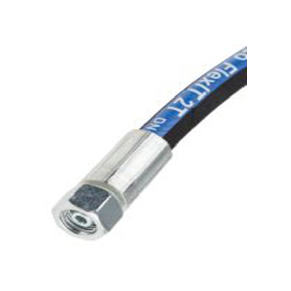 RS PRO,110-1997,高压胶管总成 合成橡胶 钢丝胶管, 1.96 m总长, 400 bar最大压力, 6.35 mm内径