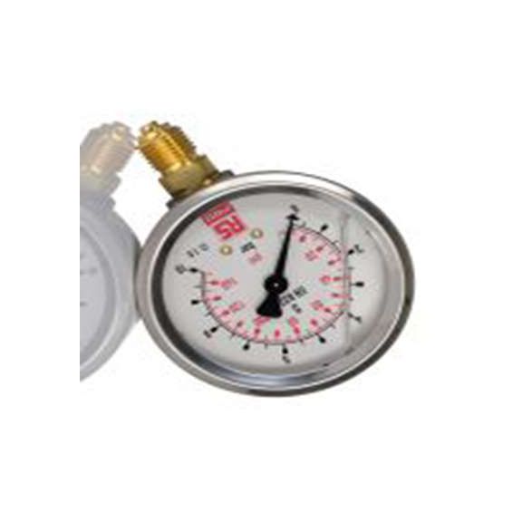 RS PRO,231-0191,G 型 压力表 0 bar 63 mm 10 bar, G 1/4接口, 不锈钢表壳, ±1.6 %精度