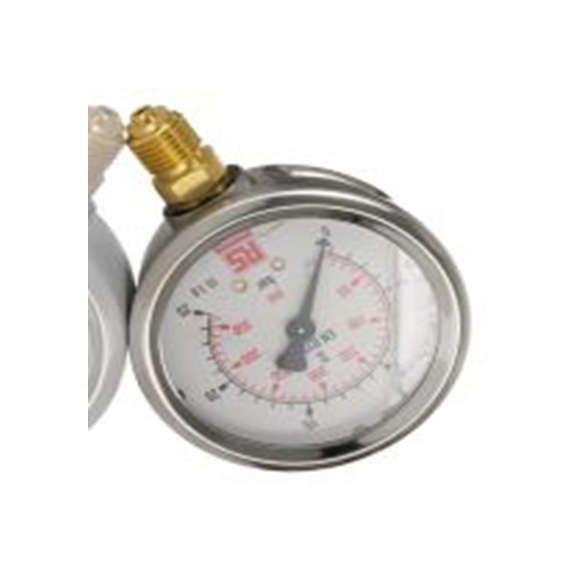 RS PRO,231-0192,G 型 压力表 0 bar 63 mm 25 bar, G 1/4接口, 不锈钢表壳, ±1.6 %精度