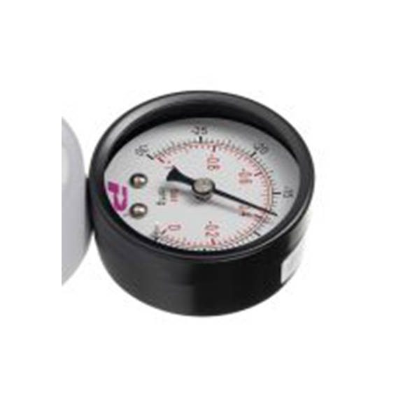 RS PRO,235-1299,1/4″BSP 真空表 -1 bar 50 mm 0 bar, BSP 1/4 in接口, 钢表壳