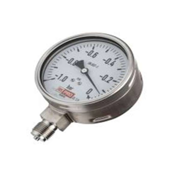 RS PRO,257-8381,压力表 -1 bar 100 mm 0 bar, G 1/2接口, 不锈钢表壳, ±1 %精度, 7094796系列
