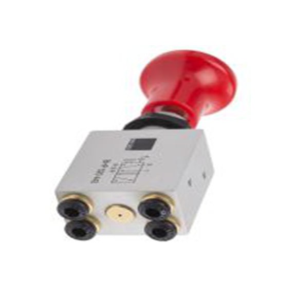 RS PRO,784-0072,手动气动控制阀, 推入接口, 推拉控制, 2位 Push-In 4 mm, 4/2通道, 最大操作16 bar III B, 最大300L/min, 红色按钮, BHP