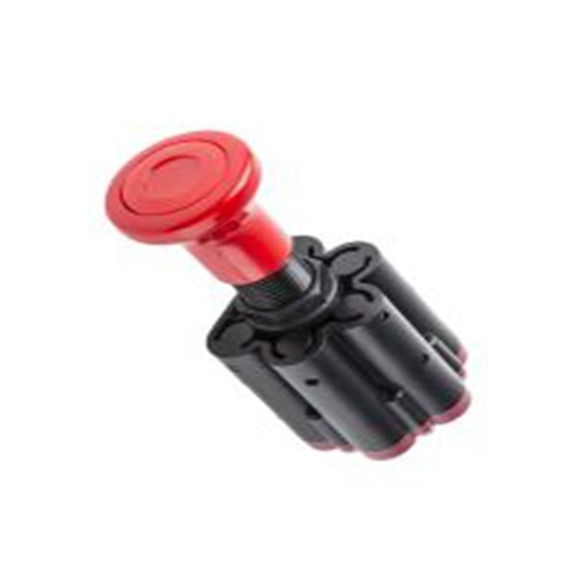 RS PRO,784-0076,手动气动控制阀, 推入接口, 推拉控制, 4位 Push-In 6 mm, 4通道, 最大操作16 bar III B, 最大300 L/min, 红色按钮, ACV系