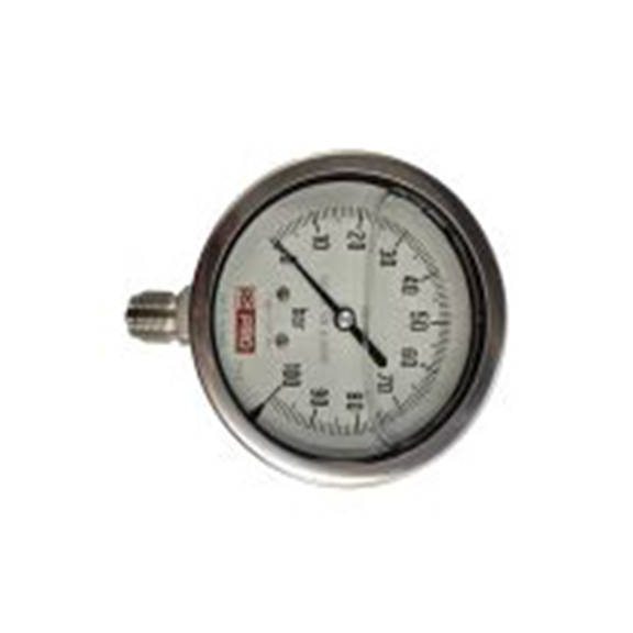 RS PRO,152-286,1/2″BSP 压力表 0 bar 100 mm 100 bar, BSP 1/2 in接口, 不锈钢表壳, RS 1.18.3系列