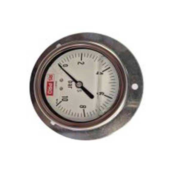 RS PRO,179-990,1/4″BSP 压力表 0 bar 63 mm 10 bar, BSP 1/4 in接口, 不锈钢表壳, RS 1.10.3系列