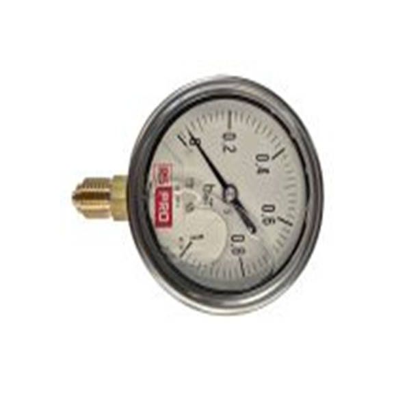 RS PRO,179-999,1/4″BSP 压力表 0 bar 63 mm 1 bar, BSP 1/4 in接口, 不锈钢表壳, RS 1.10.3系列