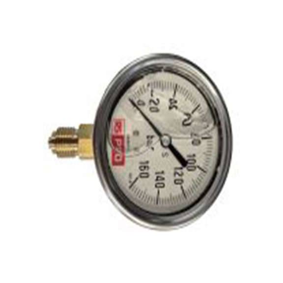 RS PRO,180-004,1/4″BSP 压力表 0 bar 63 mm 160 bar, BSP 1/4 in接口, 不锈钢表壳, RS 1.10.3系列