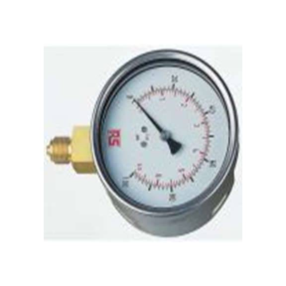 RS PRO,189-018,压力表 0 psi 100 mm 100 psi 校准, 3/8 in G BSPM接口, 不锈钢表壳, ±1 %精度