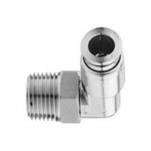 RS PRO,235-1280,气动弯管螺纹-管适配器 公 1/4 in., 316L系列 BSPT