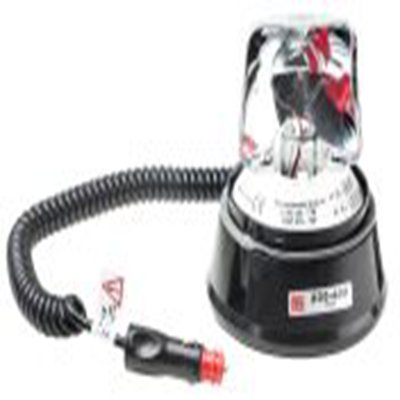 RS PRO,235-455,旋转光警示灯, 12 V 直流，24 V 直流, 黑色外壳, Φ153mm底座, IP56