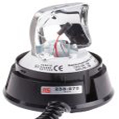 RS PRO,235-679,旋转光警示灯, 12 V 直流，24 V 直流, 黑色外壳, Φ166mm底座, IP56