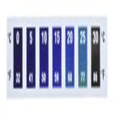 RS PRO,286-153,温度标签, 温度灵敏度0 °C至30 °C 可逆性, 7个指示级别